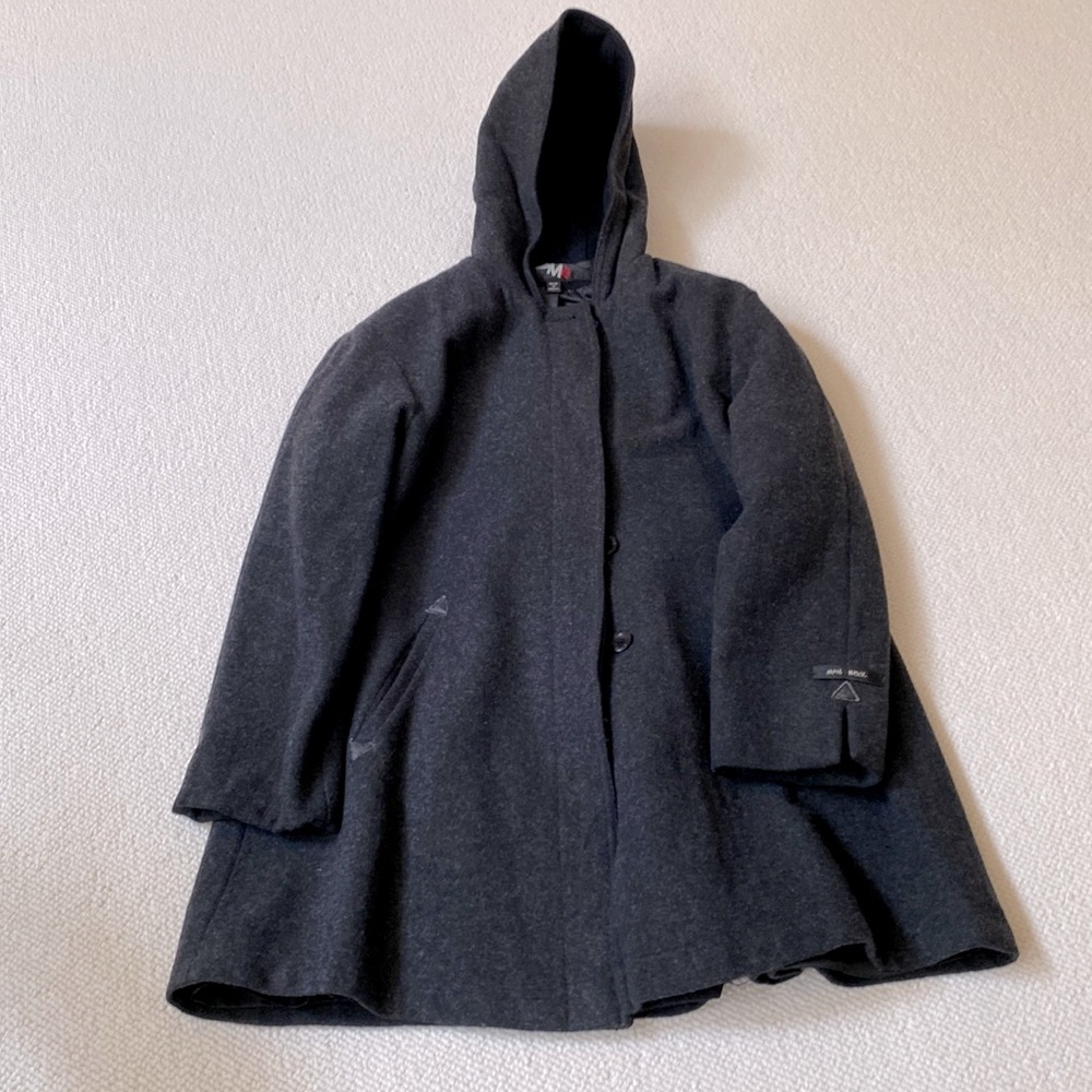 Wool charcoal pea-type coat.